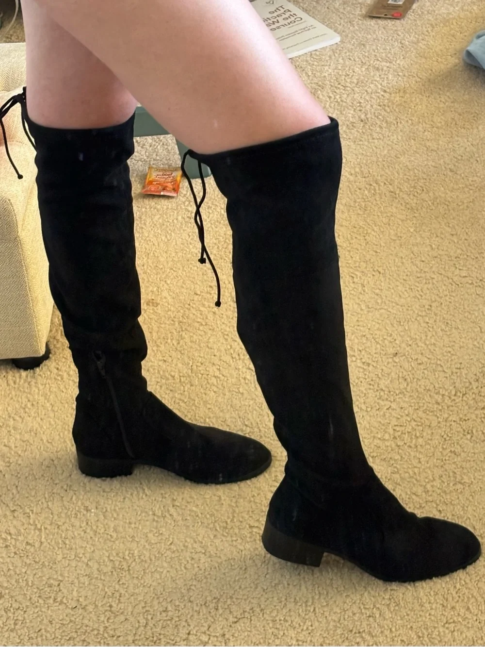 H&M Black Suede Over-the-Knee Boots